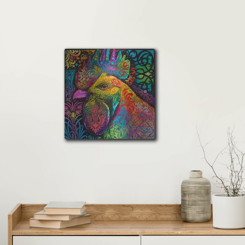 «Rooster» par Dean Russo, H 12 po x l 12 po