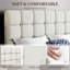 Size Modern Upholstered Bed Frame with Adjustable Square Tufted Headboard-93363910-133569192