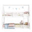 Lit superposé simple au-dessus d'une chambre simple avec tête de lit, pied de lit et garde-corps, échelle, lit superposé en bois d'hévéa avec garde-corps de sécurité, blanc-213411655