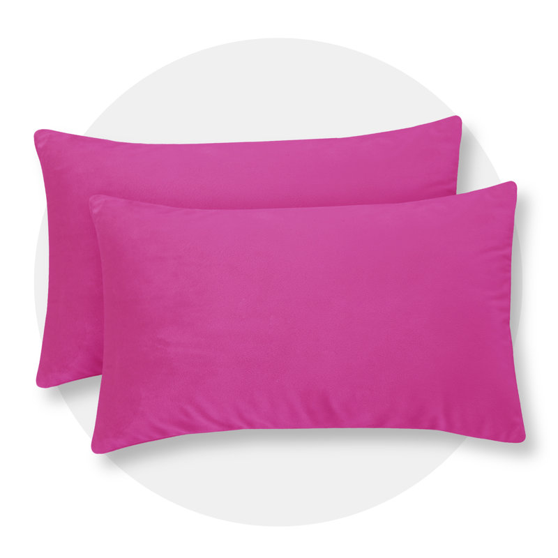 Rectangular Velvet Pillow Cover, Fushcia