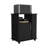 Lower Microwave Pantry 29" H, Single Door Cabinet, One Open Shelf, Three Side Shelves, Black-1275294126