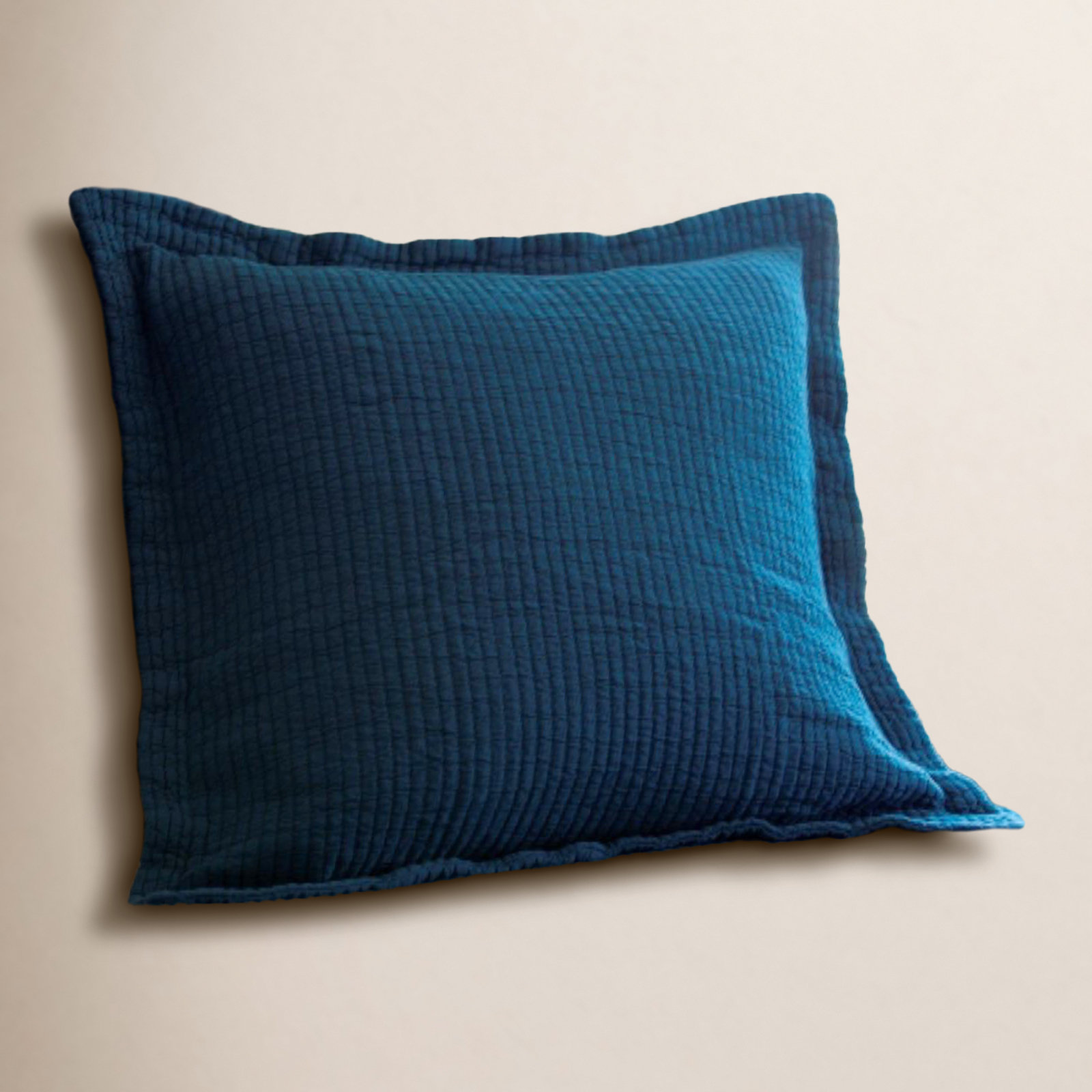 Hudson Stripe Cotton Blend Sham Set, Euro, Indigo
