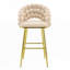 Ensemble de 2 tabourets de bar en velours beige