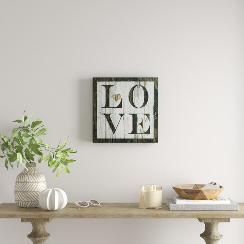 «Love», reproduction d'art textuel, H 24 po x l 24 po x P 1,5 po, Toile tendue