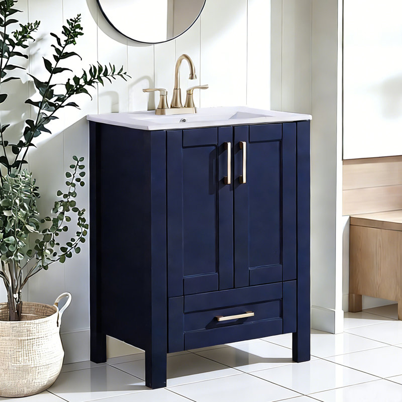 Meuble-lavabo simple 24 po avec lavabo en céramique