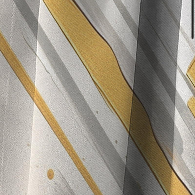 Gold And Black Abstract Angles III - Cubism Curtain - Blackout Abstract Curtain - 1 Panels, 52" W x 63" L