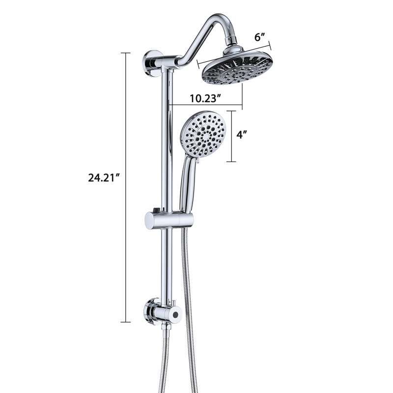 Pomme de douche à pluie de 6 po et poche pour la salle de bain - Douche paisible de luxe