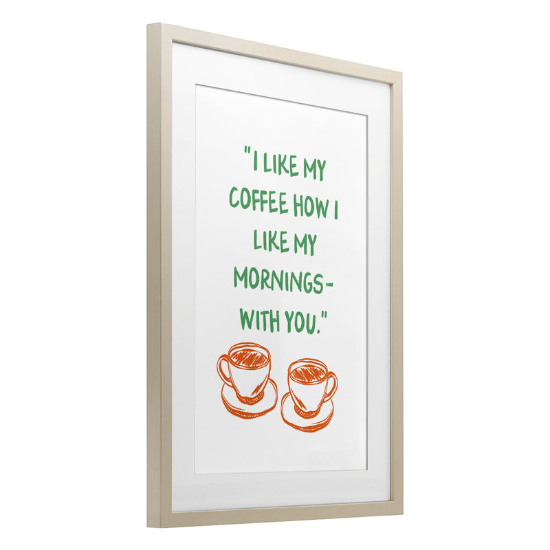 «Like My Coffee With You», impression sous verre encadrée, conception de JJ Design House LLC, Cadre de récolte en pin