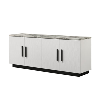 Armoire, armoire d'appoint, armoire blanche, armoire de rangement en bois, armoire d'appoint 4 portes