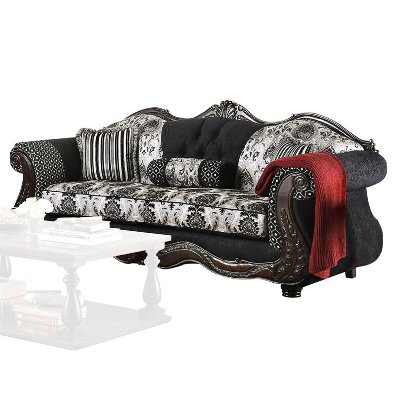 Eimie 94" Chenille Rolled Arm Sofa, Gray Chenille
