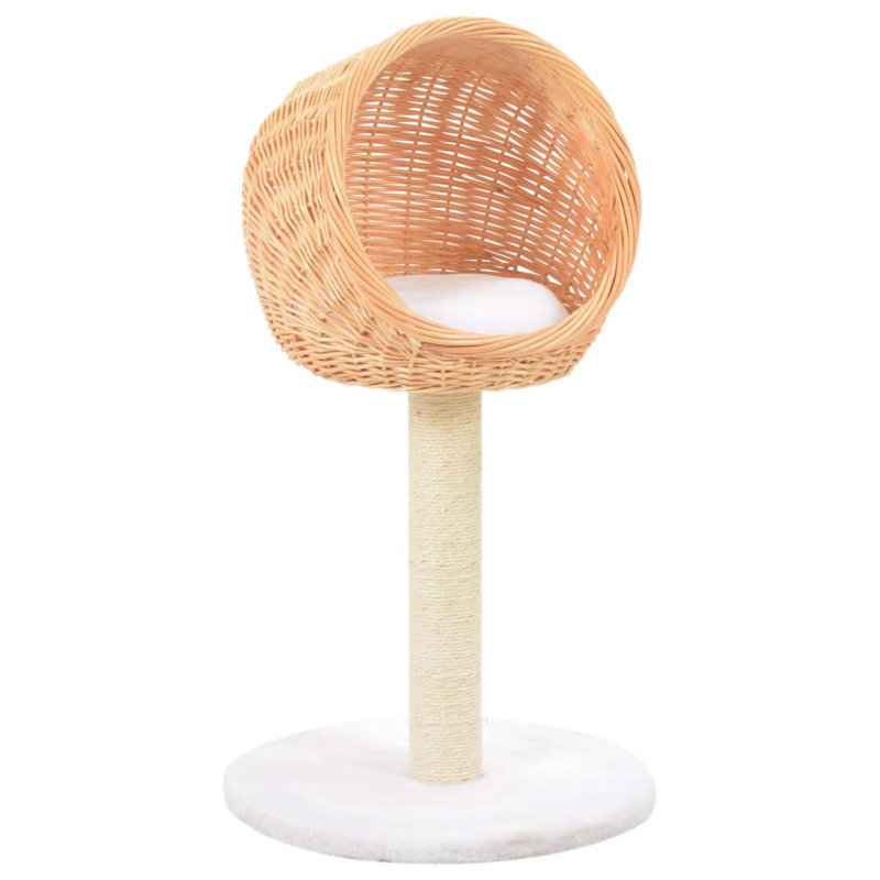 Batts Cat Tree with Sisal Scratching Post Natural Willow Wood