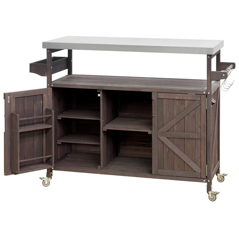 Îlot de cuisine extérieur, Marron foncé