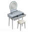Magnifique meuble-lavabo avec miroir et tabouret de rangement-2104728722