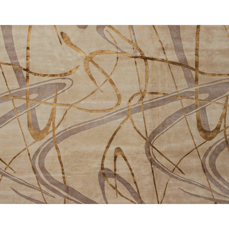 Himalayan Abstract Area Rug in Camel