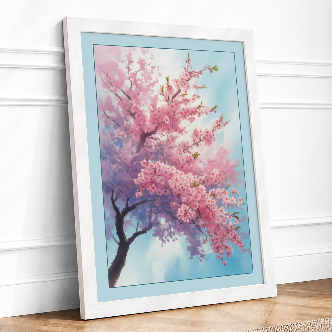 Moonlit Cherry Blossom Botanical - Framed Print