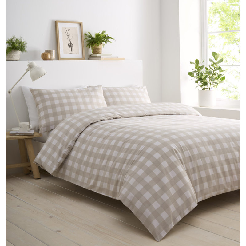 Gingham Set, Pink/White, King Duvet Cover + 2 King Shams