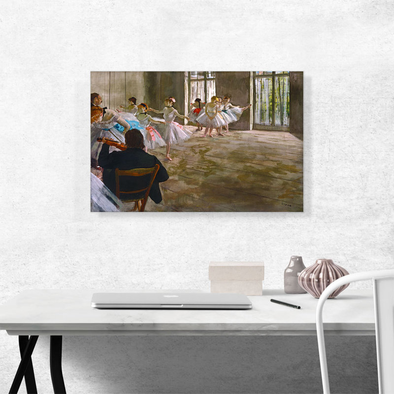 «Rehearsal In The Studio 1879» par Edgar Degas - peinture sur toile tendue, H 18 po x l 26 po x P 0,75 po