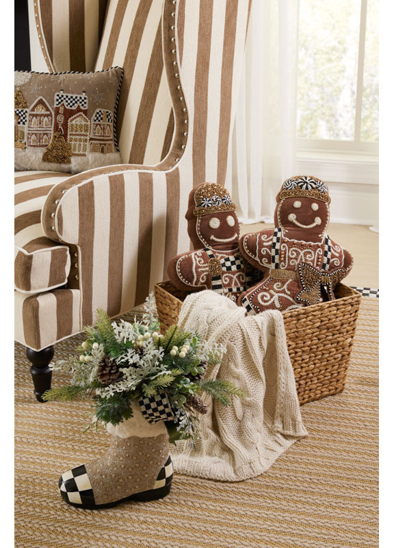 Gingerbread Girl Shaped Throw Pillow