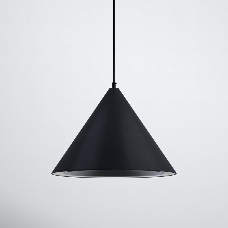 Johnston 1-Light Dimmable Integrated LED Single Pendant, Black, 9.5" H x 12.5" W x 12.5" D