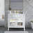 Mid-Century Bathroom Vanity with Motion-Sensor Light & Patterned Glass
