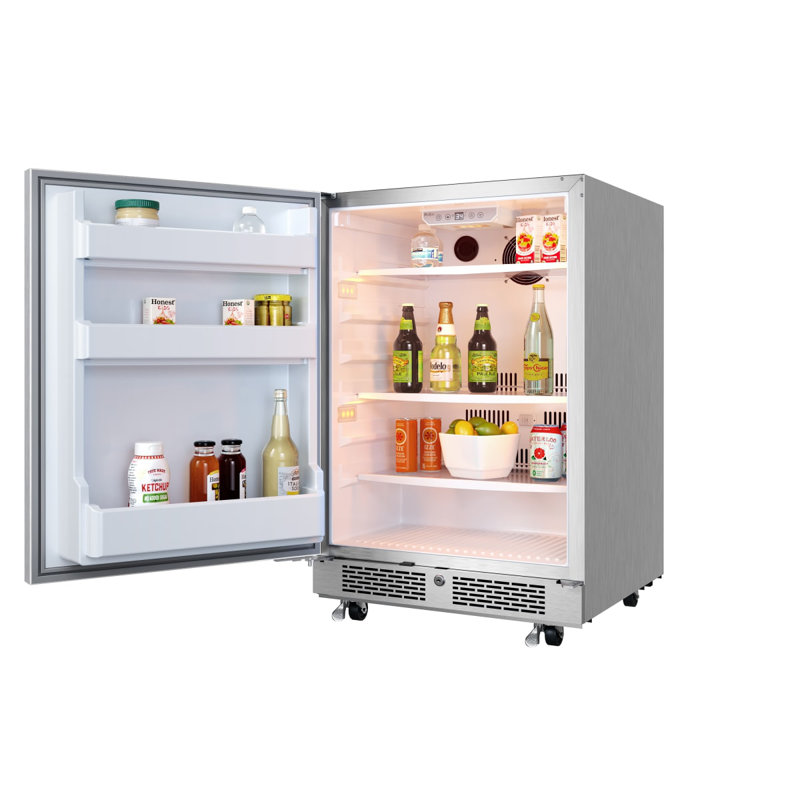 Compact Stainless Steel Outdoor Beverage Refrigerator