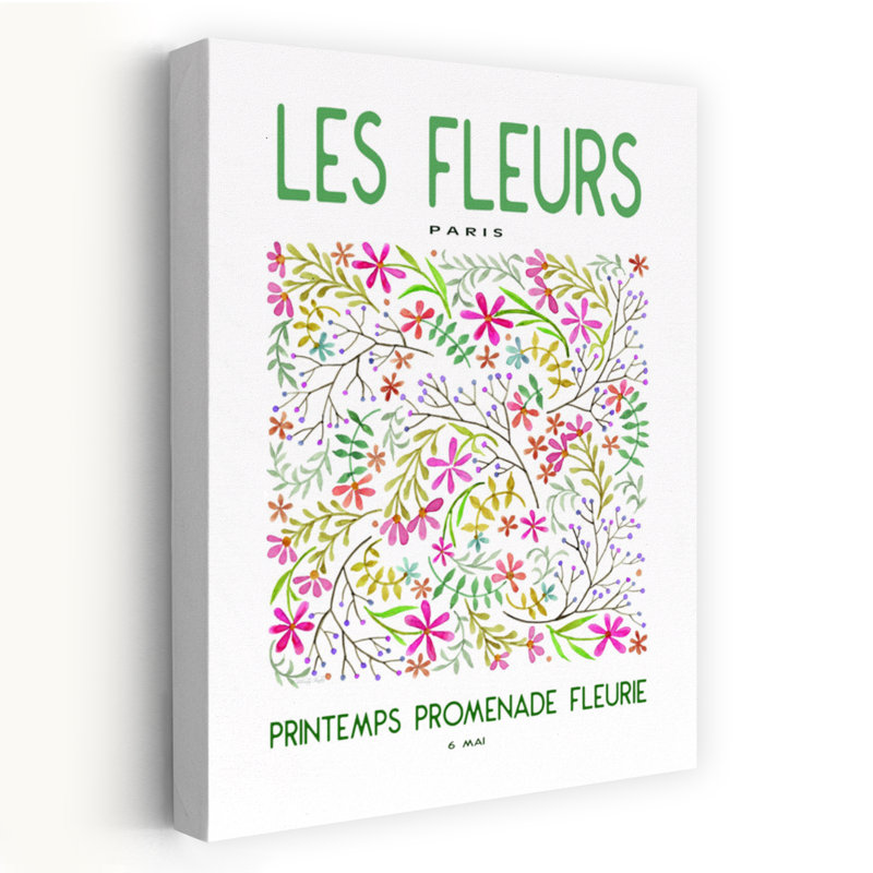 Art contemporain, art floral coloré fantaisiste, H 48 po x l 32 po
