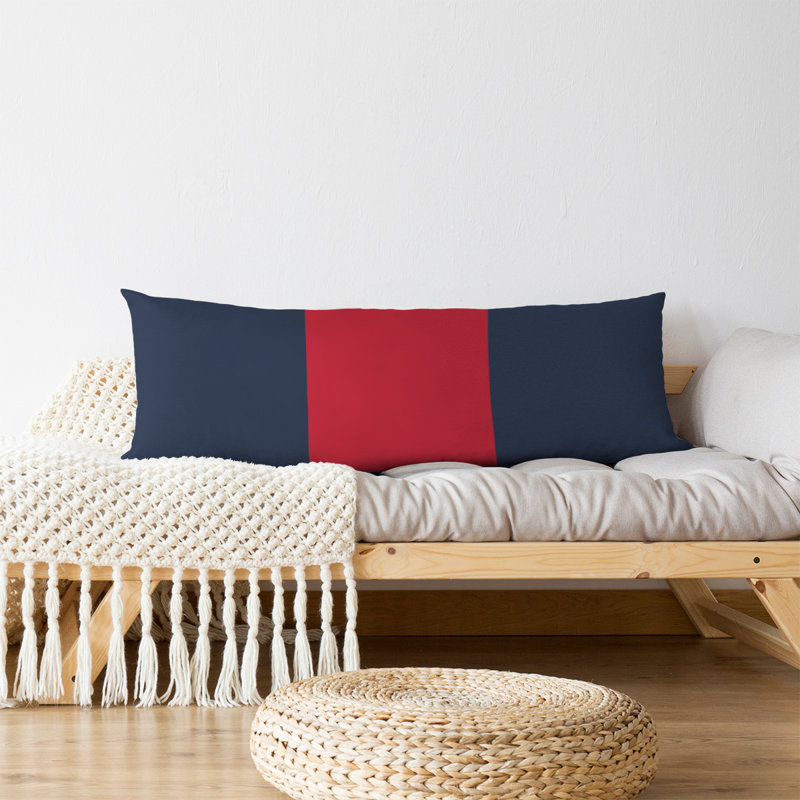 Oreiller de corps en polyester / polyester Arizona Football Stripes, Mississippi Rebellion, Bleu marine / milieu rouge