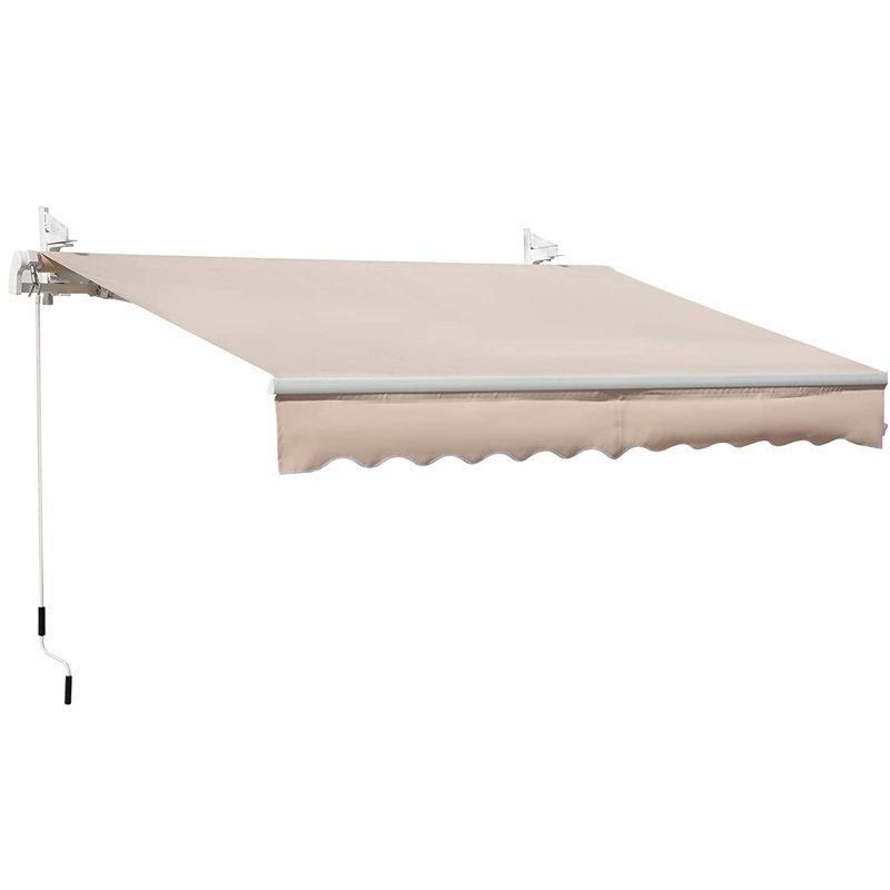 Dakota Fields 395cm W x 250cm D Polyester Cover Retractable Patio Awning, White