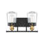 Éclairage pour salle de bain 2 lumières Savoy House Macauley en noir rétro avec laiton chaud-992126103-992126090