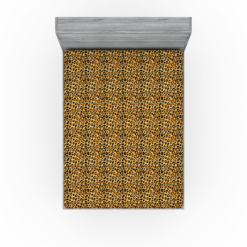 Drap-housse Ambesonne, paquet de 2, Drap-housse grand, Imprimé animal orange / noir 1