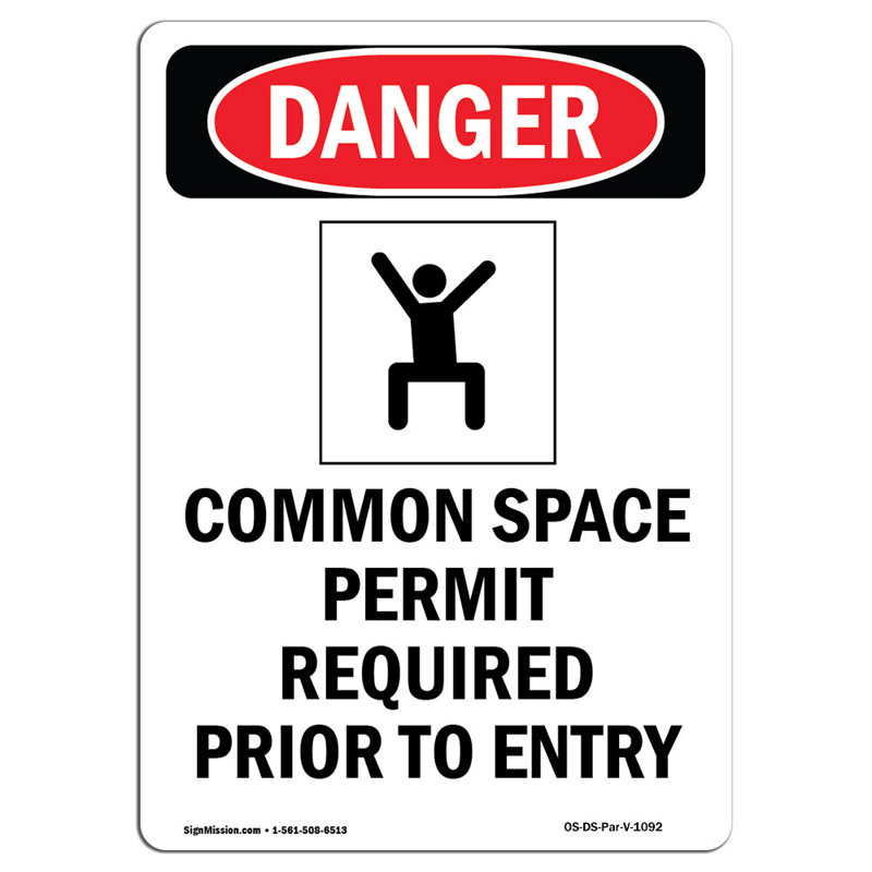 Panneau de danger de permis pour espace confiné