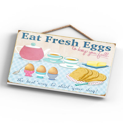 Eat Fresh Eggs - Print on MDF