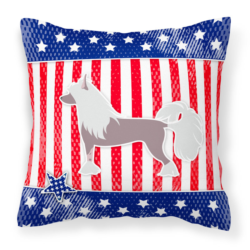 Coussin intérieur / extérieur Patriotic, 18 po x 18 po, Bleu/rouge
