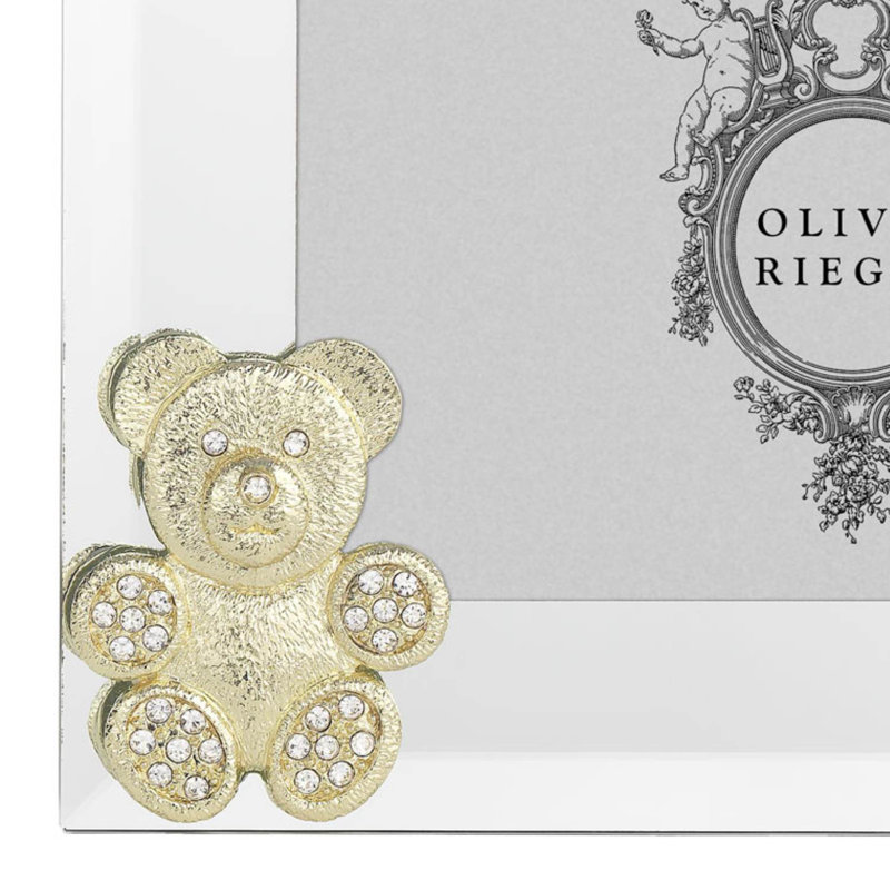 Teddy Bear 4" x 6" Picture Frame, Gold/White, 5" x 7"
