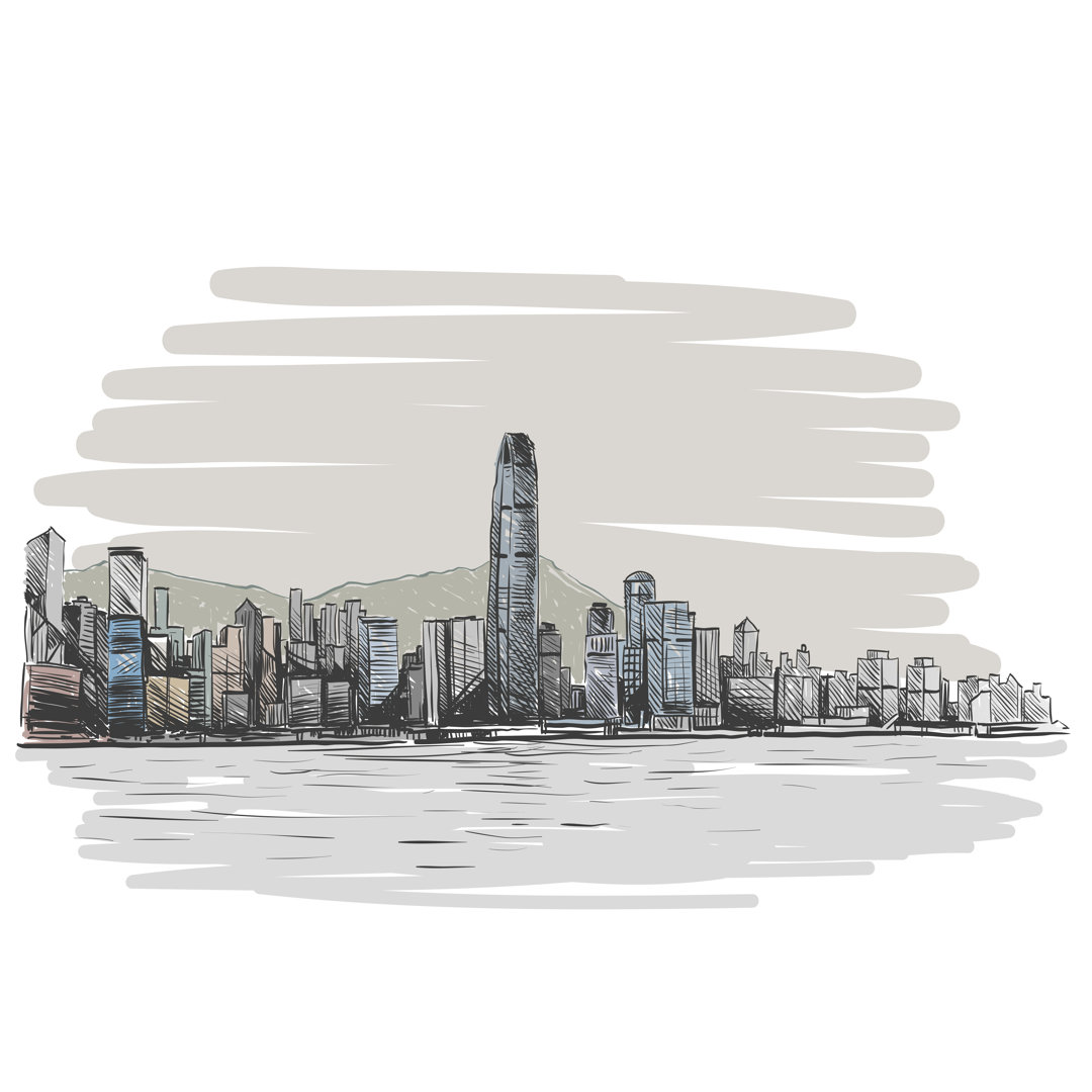 Hong Kong City - Wrapped Canvas Print