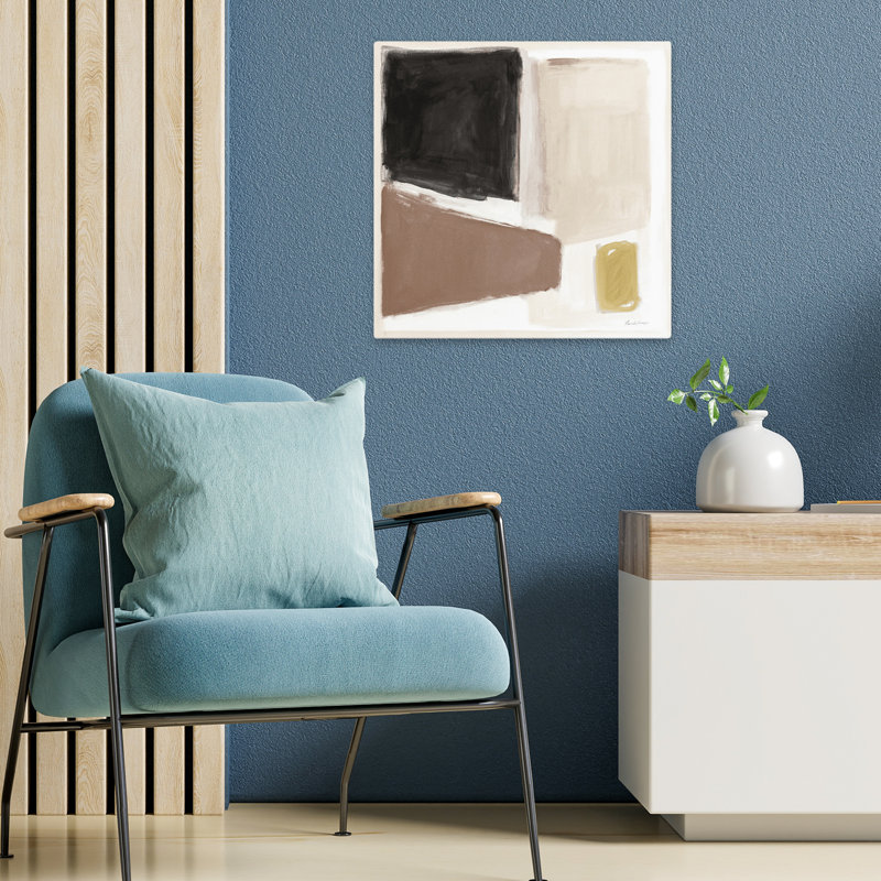 Neutral and Brew, art abstrait contemporain, H 18 po x l 18 po