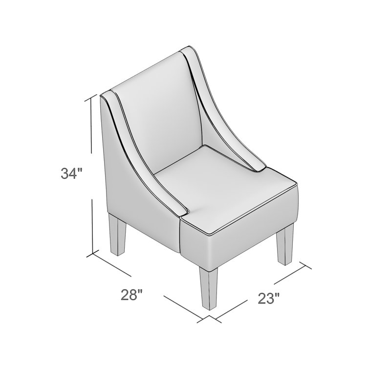 fauteuil de chambre à treillis Deasia, Charbon / ikat gris