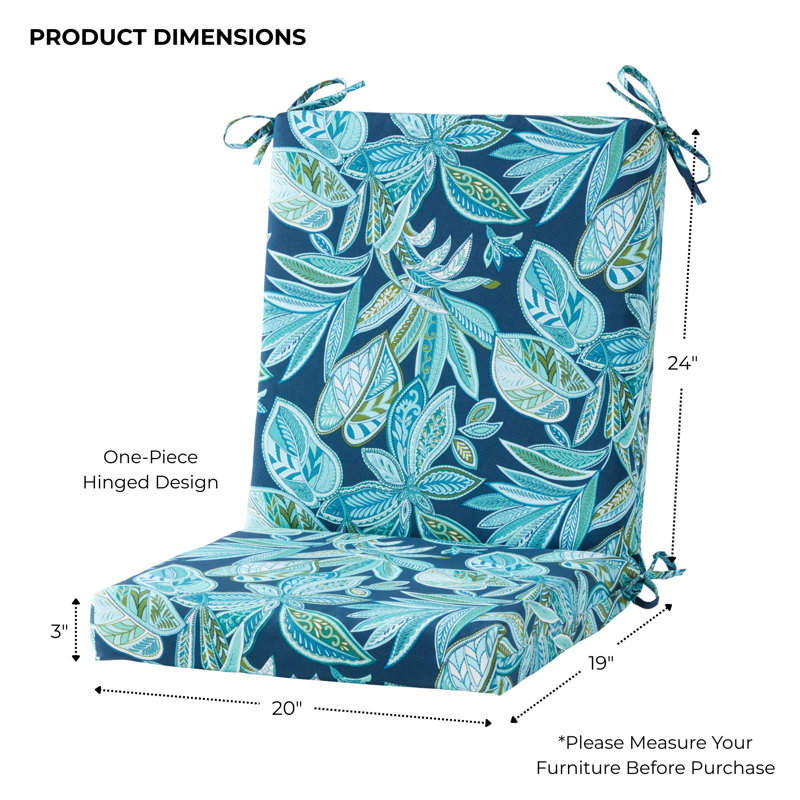 High Back Dining Chair Pad, Botanical Crestwood