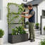 Lit de jardin surélevé avec treillis, pot à fleurs d'intimité en métal pour plantes grimpantes, pot à fleurs vertical extérieur pour patio, balcon et jardin