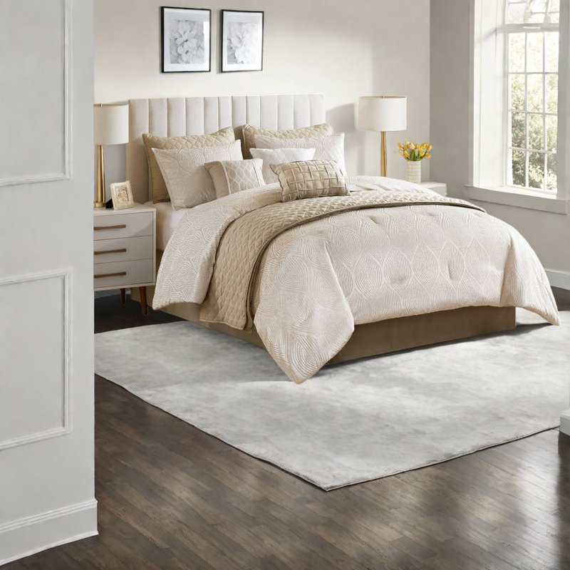 Luxurious Queen Bedding Sets, Polyester Jacquard Elegant Design For Home