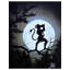 Silhouette Hanuman Blowing The Conch / Shankha In The Moon Backdrop