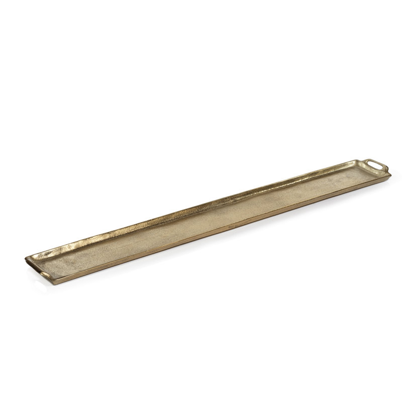 Plateau de table basse en aluminium khanya, H 2 po x l 40 po x P 5,5 po, Or foncé