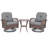 3 Pcs Patio Swivel Rocker Set Gliding Bistro Furniture Set With Tempered Glass Table-594059707