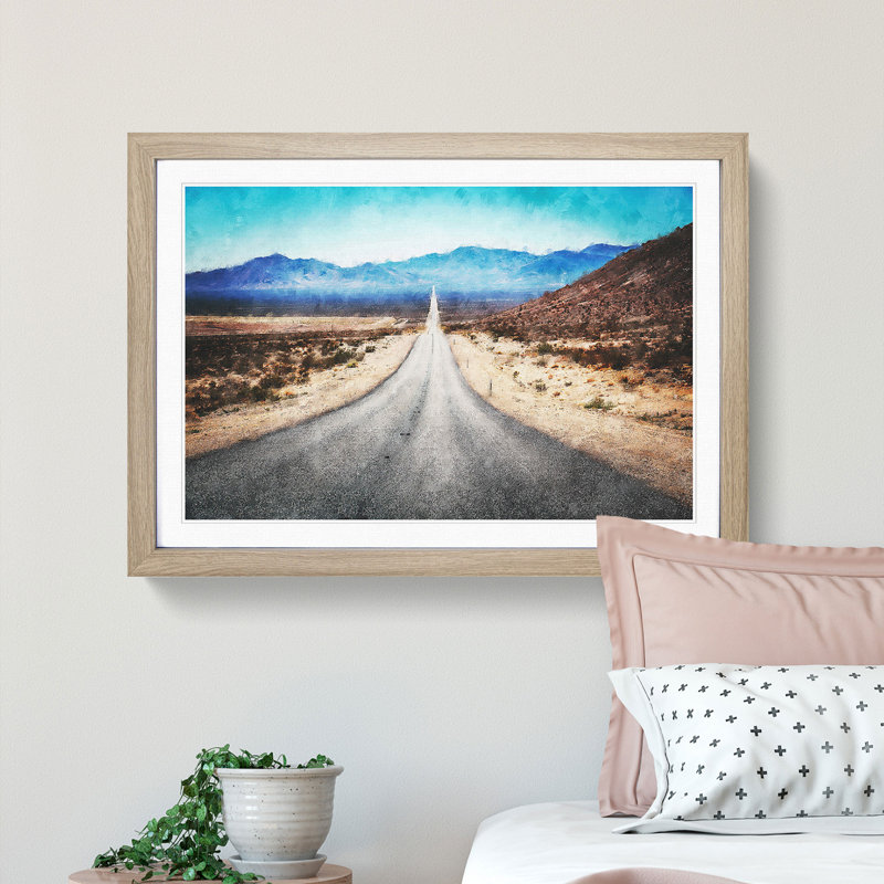 Death Valley in the Mojave Desert - Picture Frame Graphic Art Print, 24cm H x 33cm W x 2cm D, Oak Framed