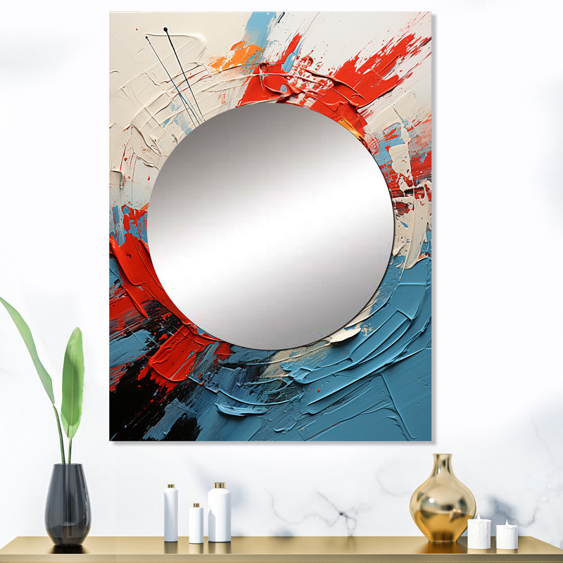 Millana Spiral Chaos collages Unleashed II - grand miroir abstrait, miroir mural décoratif moderne, art imprimé en métal