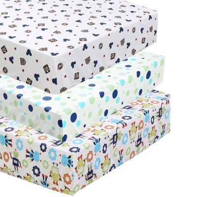 100% Cotton Polka Dots Fitted Sheet