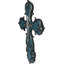 Croix murale de style sud-ouest rustique fleur de lys en turquoise