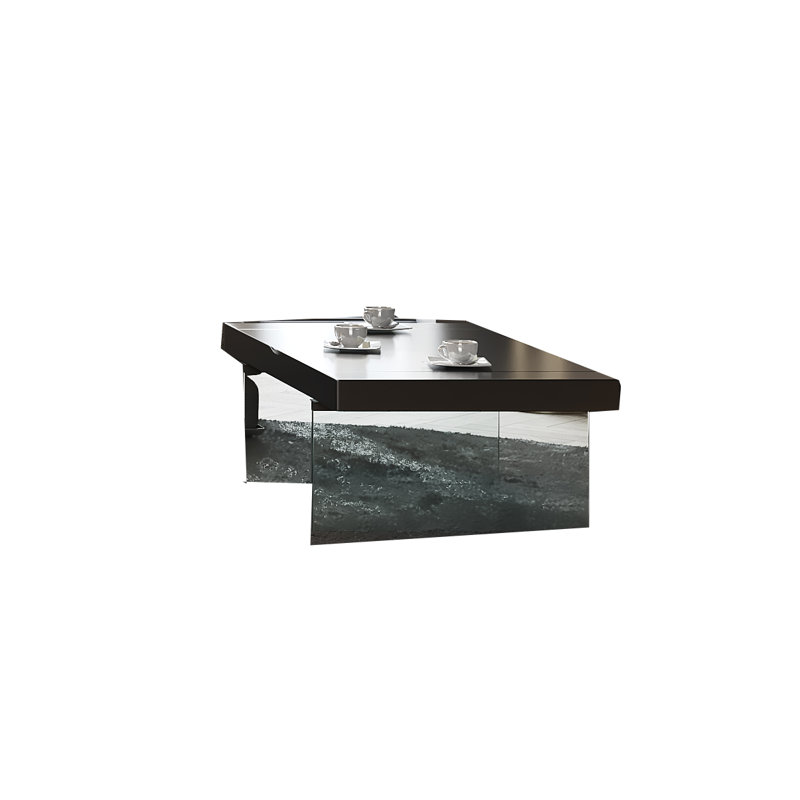 MX02 Tempered Glass Top Coffee Table, 18" H x 47" L x 36" W