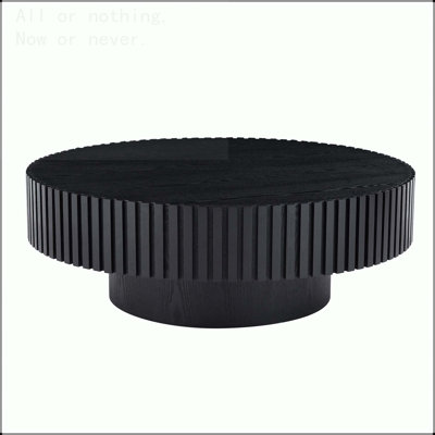 Table basse ronde fabriquée à la main avec caisson en panneau de fibres à densité moyenne