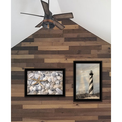 Décoration murale 2 pièces phare et coquillages Cape Hatteras par Lori Deiter